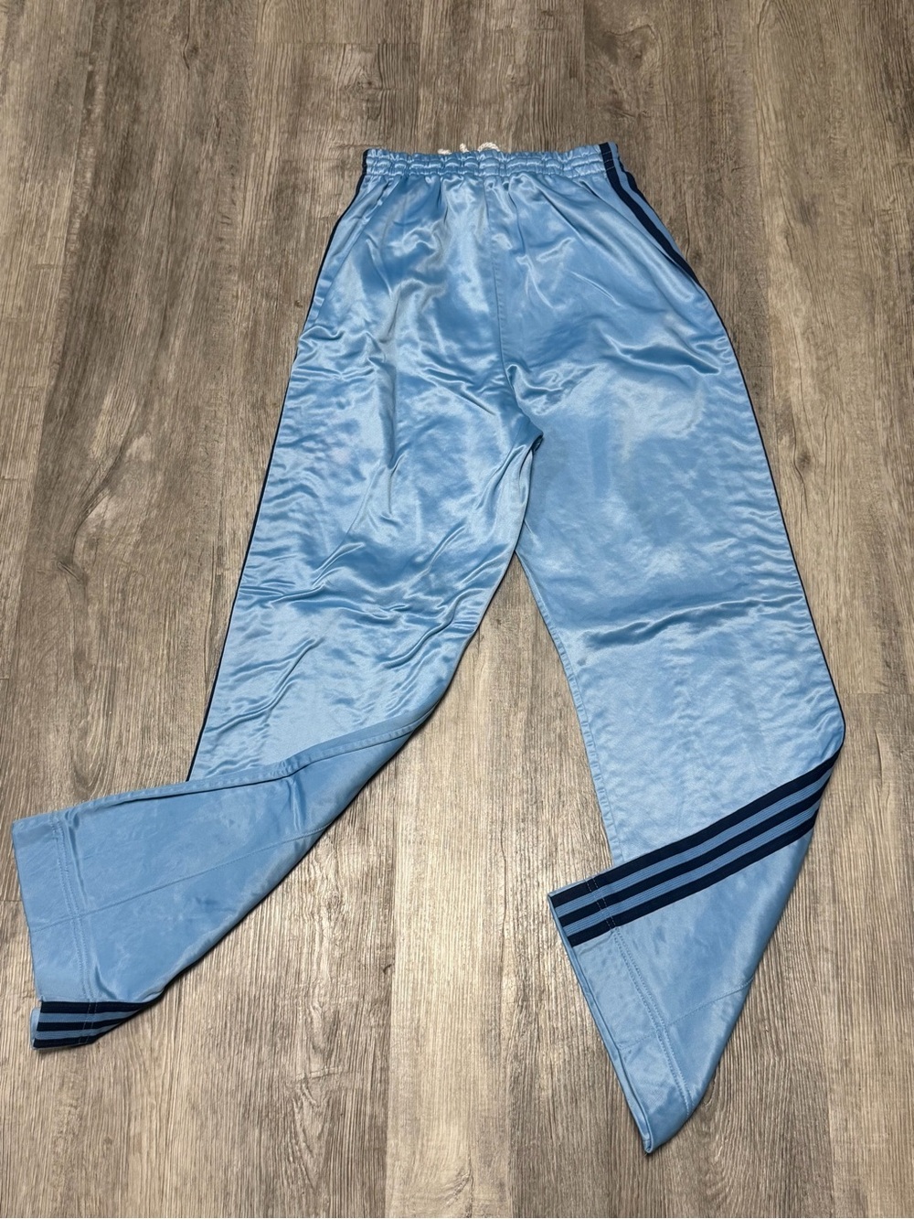 VTG Keyrolan adidas Light Blue Joggers with Navy Three-Stripes